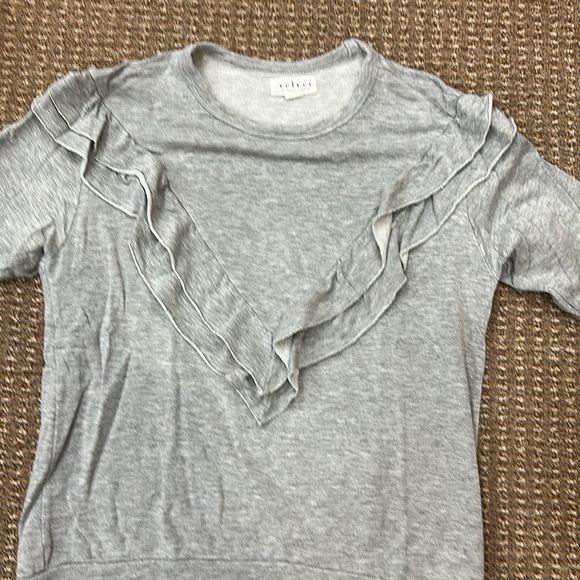 Gray Ruffle Sweater Top - Picture 2 of 3